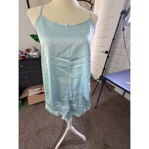 Ekouaer 2 pc blue satin pajama set Large